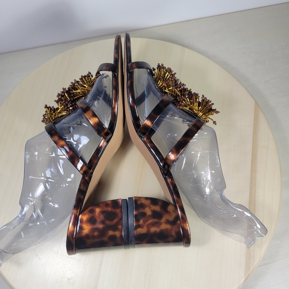 Rebecca Minkoff Raygan Beaded Tortoise Block Heel Sandals Size 7.5 - Picture 6 of 12